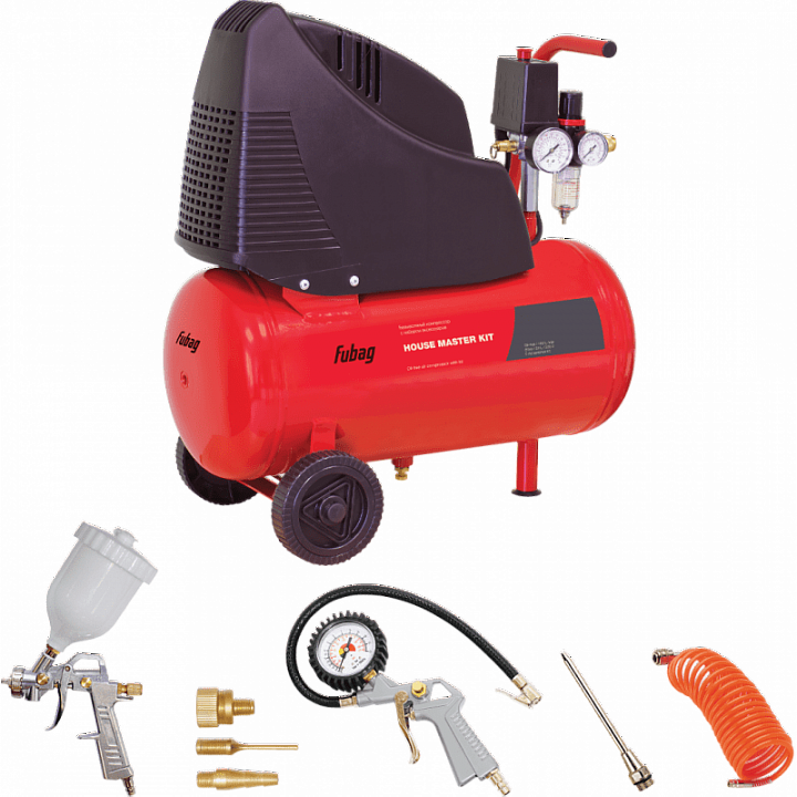Поршневой компрессор Fubag HOUSE MASTER KIT+ 5 предметов